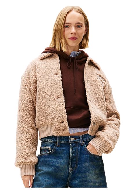 Bomber stile college in sherpa con logo MALTED MILK Tommy Hilfiger | DW0DW21666GUQ